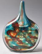 MDINA 1970'S CUT ICE FISH STUDIO GLASS VASE PATTERN BY MICHAEL HARRIS