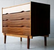 ORIGINAL 1960'S WRIGHTON WALNUT AND WHITE LAMINATE CHEST