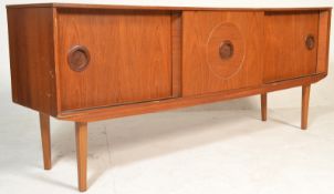 DANISH MID CENTURY TEAK WOOD ROUNDEL FACIA SIDEBOARD CREDENZA