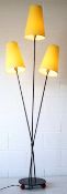 FRENCH 1950'S RETRO TRIPLE FLOOR STANDING / STANDARD LAMP