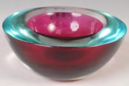 VINTAGE CASED STUDIO GLASS MURANO GEODE BOWL