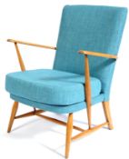 ERCOL MODEL 248 1950'S BEECH AND ELM LOUNGE CHAIR BY L. ERCOLANI