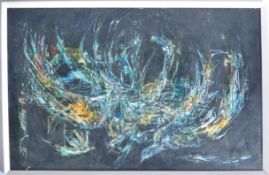 ORIGINAL 1960'S OIL ON BOARD ABSTRACT PAINTING BY MAUREEN CLEGG