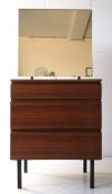 ORIGINAL 1960'S TEAK MIRROR BACK DRESSING TABLE CHEST