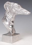 20TH CENTURY ALUMINIUM BUST OF A GREYHOUND / WHIPPET DOG