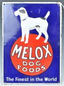 MELOX DOG FOODS ORIGINAL 1930'S ADVERTING PORCELAIN ENAMEL SIGN
