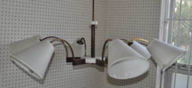 ORIGINAL 1950'S FRENCH CHANDELIER SIX BRANCH CEILING LAMP