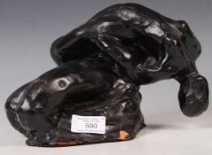 HAND MODELLED TERRACOTTA NUDE SCULPTURE