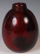 GLASFORM 1980'S STUDIO ART IRIDESCANT GLASS VASE BY J DITCHFIELD