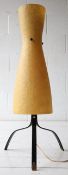 1950'S RETRO VINTAGE TWIN BULB STEEL AND BRASS TRIPOD LAMP
