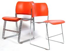 SET OF FOUR 40/4 STACKING CHAIRS BY DAVID ROWLAND FOR GF FURNITURE