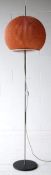1950'S FLOOR LAMP WITH ORIGINAL PINK PLEATED LIGHT SHADE