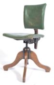 W.A & CO LTD 1930'S INDUSTRIAL OAK SWIVEL DESK / MACHINIST CHAIR