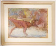 MICHEAL COOTE 20TH CENTURY BRITISH ARTIST PASTEL T-REX