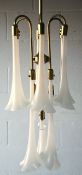 VENETIAN MURANO GLASS AND BRASS MID CENTURY CHANDELIER LIGHT