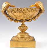 19TH CENTURY FRENCH BRONZE CENTERPIECE WITH DRAGON HANDLES