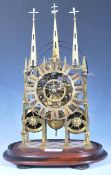 19TH CENTURY ENGLISH BRASS GOTHIC SKELETON CLOCK