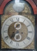 19TH CENTURY GEORGE III MAHOGANY LINE INLAID LONGCASE CLOCK