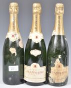 COLLECTION OF 3X BOTTLES OF JEANMAIRE BLANC BRUT CHAMPAGNE