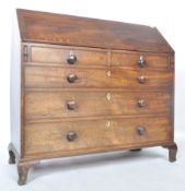 GEORGE III 19TH CENTURY LARGE MAHOGANY INLAID BUREAU DESK