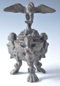 NAPOLEONIC ITALIAN GRAND TOUR BRONZE CAST LIDDED INKWELL