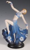 ART DECO FASOLD & STAUCH CERAMIC FIGURE OF A DANCING GIRL
