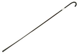 RARE LARGE HAND BLOWN LARGE NAILSEA GLASS BLACK WALKING STICK CANE