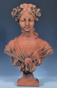 GUSTAVE VAN VAERENBERGH TERRACOTTA STYLE BUST OF A MAIDEN