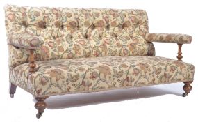 VICTORIAN OAK HOWARD AND SONS LONDON STYLE SOFA SETTEE