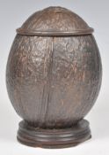 EARLY 19TH CENTURY COCONUT TEA CADDY