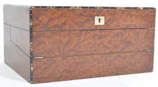 19TH CENTURY VICTORIAN BURR WALNUT AND MARBLE WORK BOX