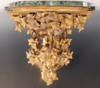 19TH CENTURY GILT WOOD AND GREEN VEINED MARBLE CONSOLE TABLE