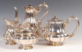19TH CENTURY VICTORIAN SILVER TEA SET BY JAMES CHARLES EDINGTON