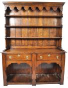 18TH CENTURY REVIVAL SOLID OAK COUNTRY POT BOARD DRESSER