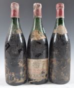 THREE RARE 1957 BOTTLES OF NUITS ST GEORGE