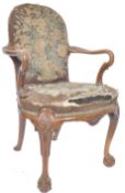 17TH CENTURY WALNUT QUEEN ANNE CARVER ARMCHAIR / FAUTEUIL