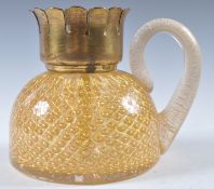 19TH CENTURY ITALIAN GLASS AND BRASS CHAMBERSTICK