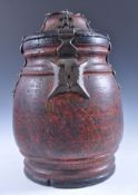19TH CENTURY PERSIAN WOODEN LIDDED PRESERVE JAR / STORAGE POT