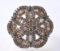 9CT GOLD BIRMINGHAM CHAMPAGNE DIAMOND FLOWER CLUSTER RING