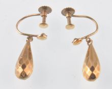 BIRMINGHAM HALLMARKED 9CT GOLD BRIOLETTE EARRINGS