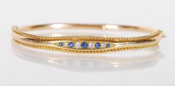9CT GOLD SAPPHIRE AND DIAMOND BRACELET