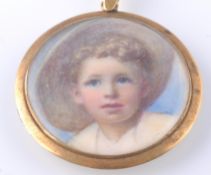 LONDON HALLMARKED 18CT GOLD IVORY LOCKET MINIATURE PORTRAIT