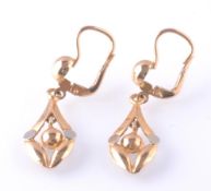 A PAIR OF 18CT GOLD 19TH CENTURY STYLE EARRINGS