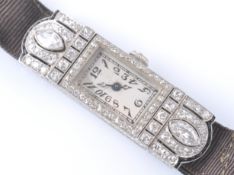 CH MEYLAN, SWISS LADIES PLATINUM AND DIAMOND DRESS WATCH