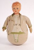 ANTIQUE 1920'S PAPIER MACHE ROLY POLY TOY DOLL