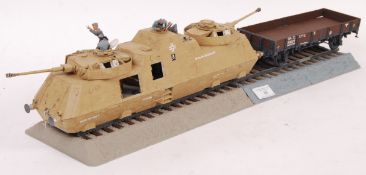 LARGE G SCALE NAZI ARMOURED TRAIN AND WAGON LOAD DIORAMA