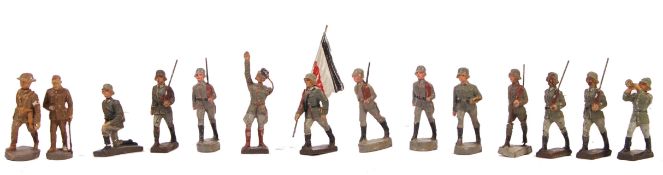 COLLECTION OF RARE 1930'S ELASTOLIN GERMAN INFANTR