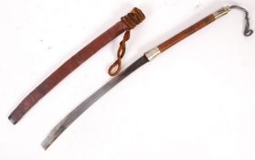 20TH CENTURY MYANMAR BURMESE DHA SWORD AND SCABBARD