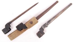 COLLECTION OF WWII BRITISH ARMY RIFLE PIG STICKER BAYONETS