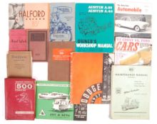 ASSORTED AUTOMOBILIA CAR & MOTORCYCLE CATALOGUES AND MANUALS